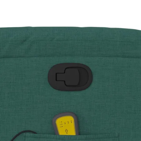 Fauteuil inclinable de massage vert foncé tissu