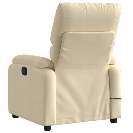 Fauteuil inclinable de massage crème tissu
