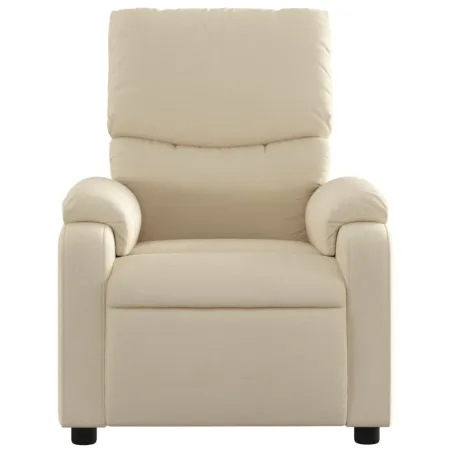Fauteuil inclinable de massage crème tissu
