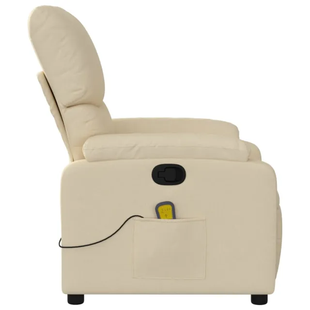 Fauteuil inclinable de massage crème tissu