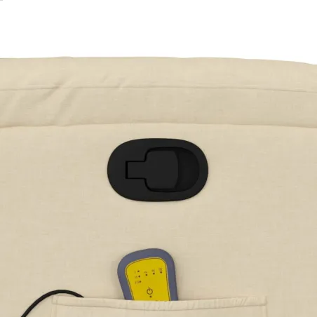 Fauteuil inclinable de massage crème tissu