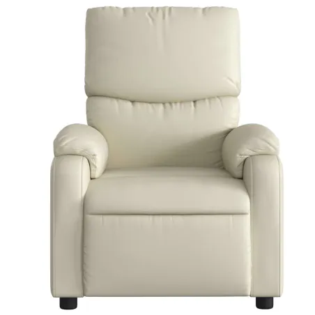 Fauteuil de massage inclinable crème similicuir