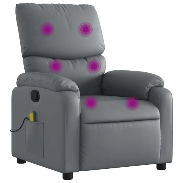 Fauteuil de massage inclinable gris similicuir