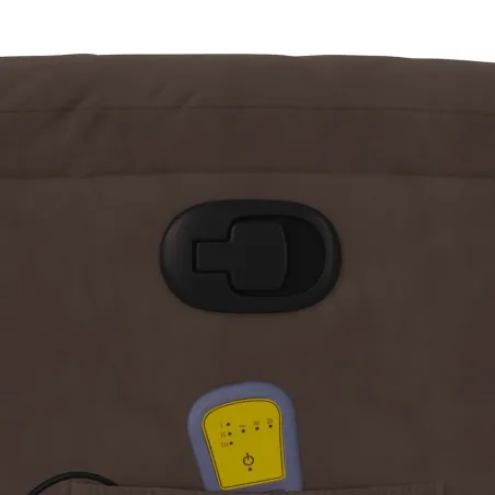 Fauteuil inclinable de massage marron tissu microfibre