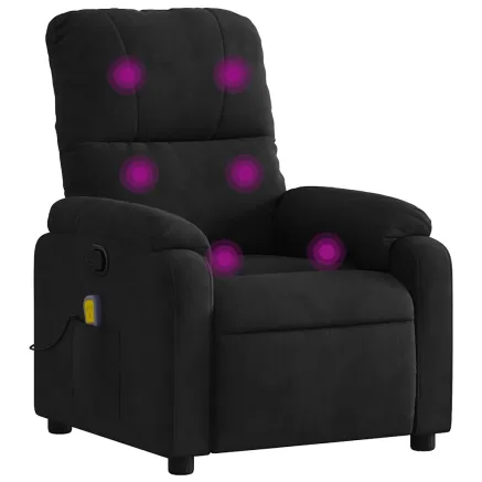 Fauteuil inclinable de massage noir tissu microfibre 2