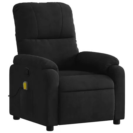 Fauteuil inclinable de massage noir tissu microfibre