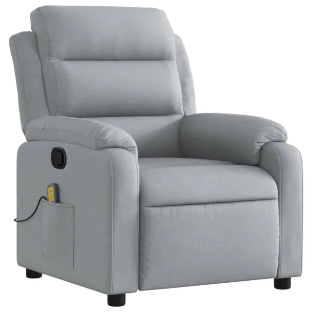 Fauteuil inclinable de massage gris clair tissu