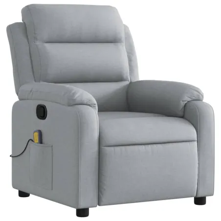 Fauteuil inclinable de massage gris clair tissu