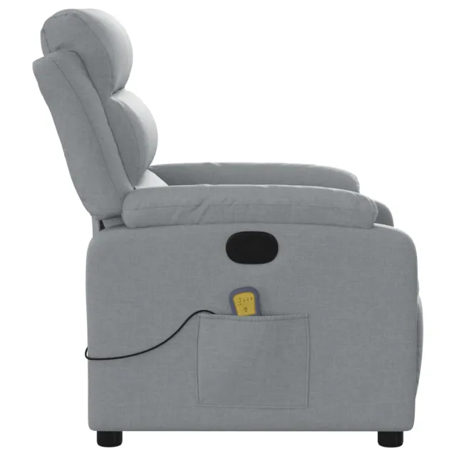 Fauteuil inclinable de massage gris clair tissu