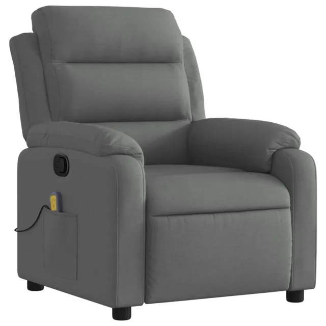 Fauteuil inclinable de massage gris foncé tissu