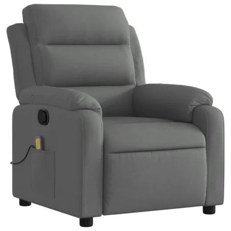 Fauteuil inclinable de massage gris foncé tissu