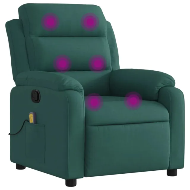 Fauteuil inclinable de massage vert foncé tissu