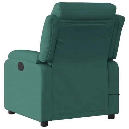 Fauteuil inclinable de massage vert foncé tissu
