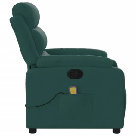 Fauteuil inclinable de massage vert foncé tissu