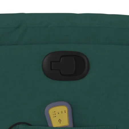 Fauteuil inclinable de massage vert foncé tissu