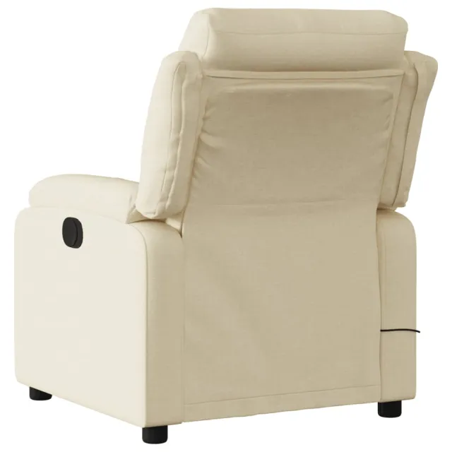 Fauteuil inclinable de massage crème tissu