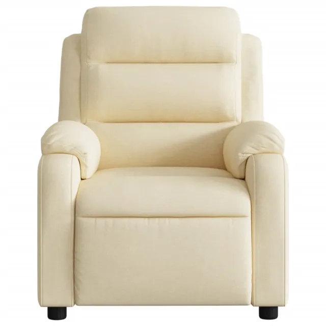 Fauteuil inclinable de massage crème tissu