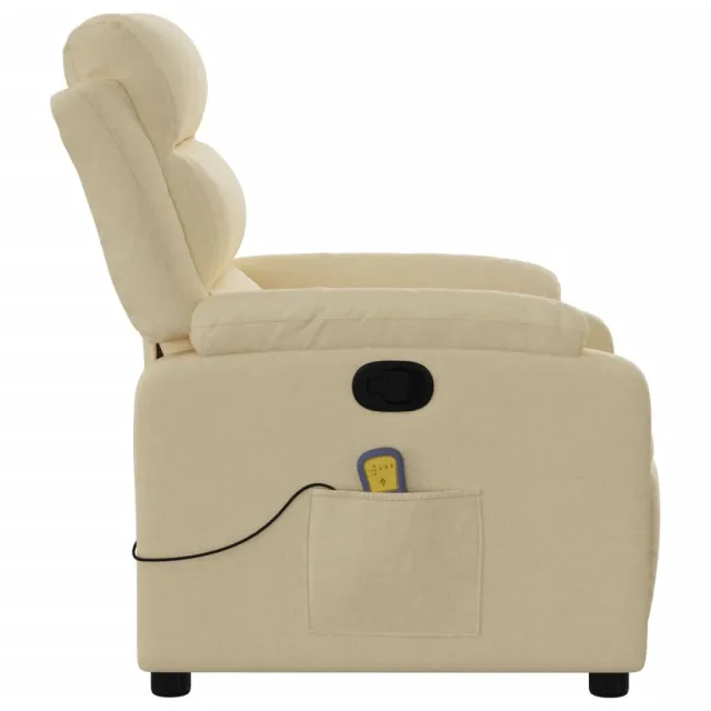 Fauteuil inclinable de massage crème tissu