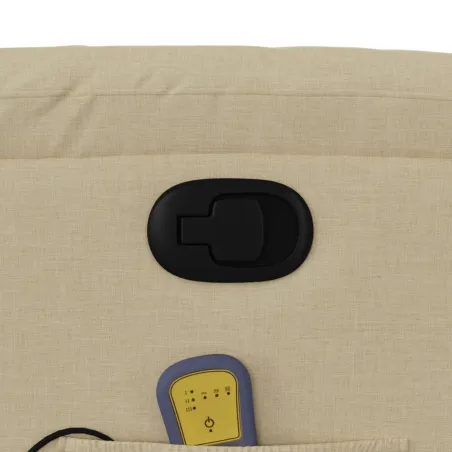 Fauteuil inclinable de massage crème tissu