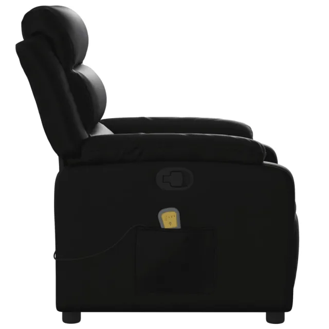 Fauteuil de massage inclinable noir similicuir