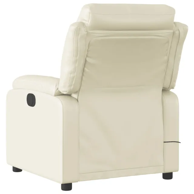 Fauteuil de massage inclinable crème similicuir