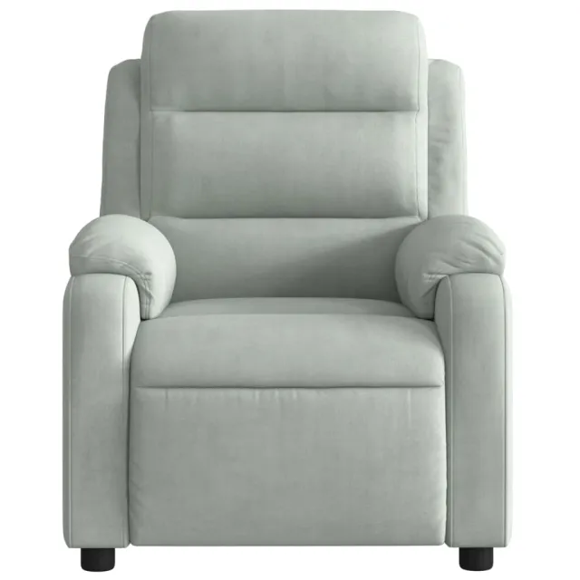 Fauteuil inclinable de massage gris clair velours