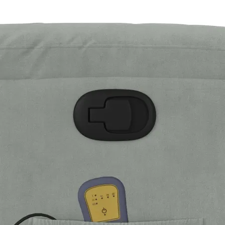 Fauteuil inclinable de massage gris clair velours