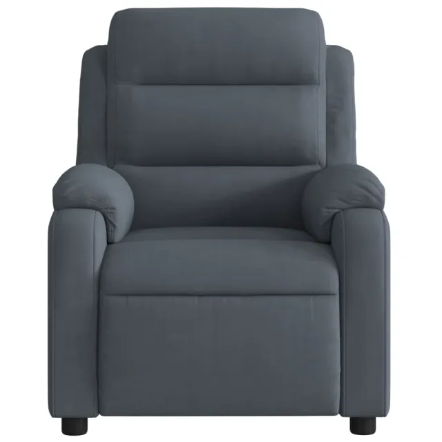 Fauteuil inclinable de massage gris foncé velours