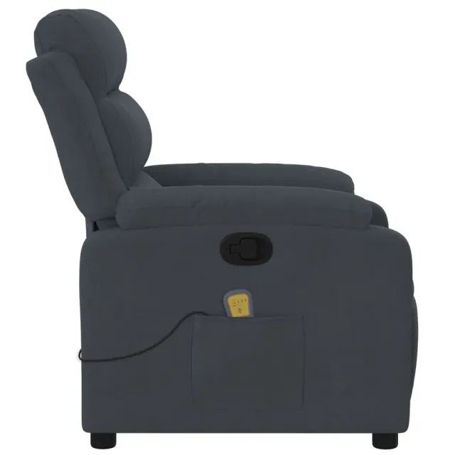 Fauteuil inclinable de massage gris foncé velours