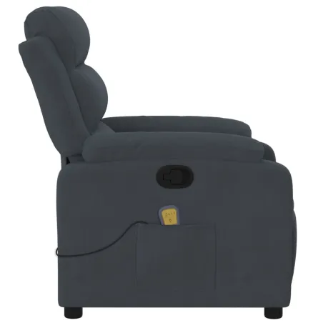 Fauteuil inclinable de massage gris foncé velours