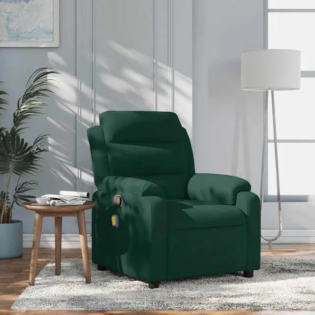 Fauteuil inclinable de massage vert foncé velours
