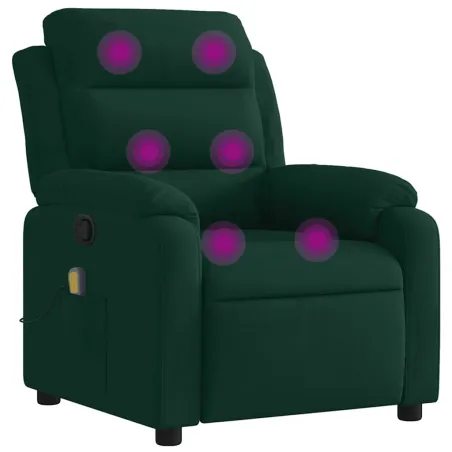 Fauteuil inclinable de massage vert foncé velours