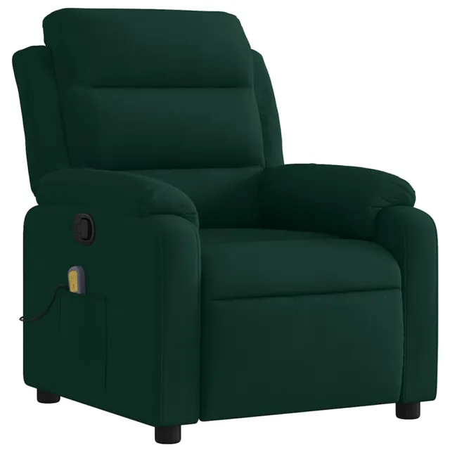 Fauteuil inclinable de massage vert foncé velours