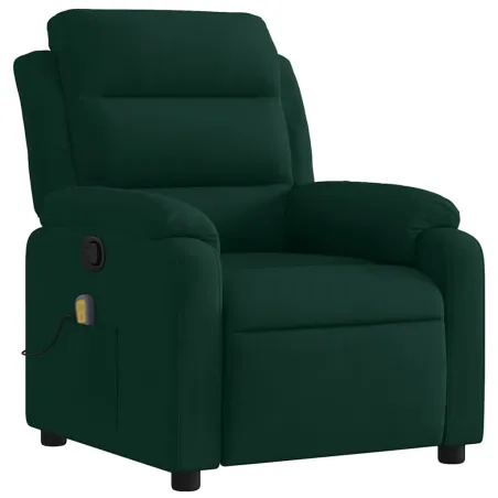 Fauteuil inclinable de massage vert foncé velours