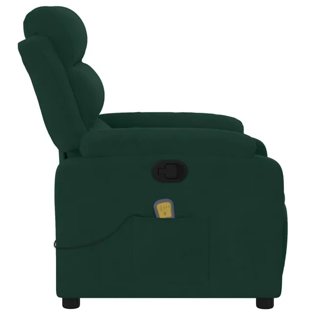 Fauteuil inclinable de massage vert foncé velours