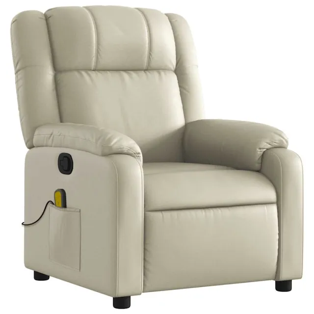 Fauteuil de massage inclinable crème similicuir