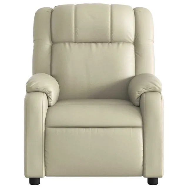 Fauteuil de massage inclinable crème similicuir