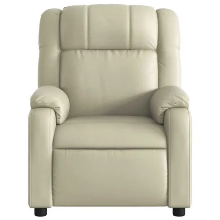 Fauteuil de massage inclinable crème similicuir