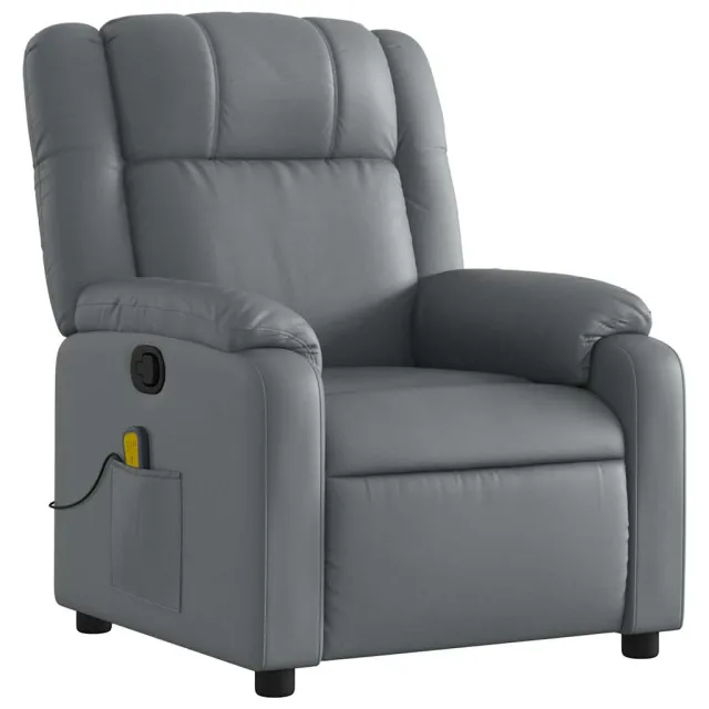 Fauteuil de massage inclinable gris similicuir