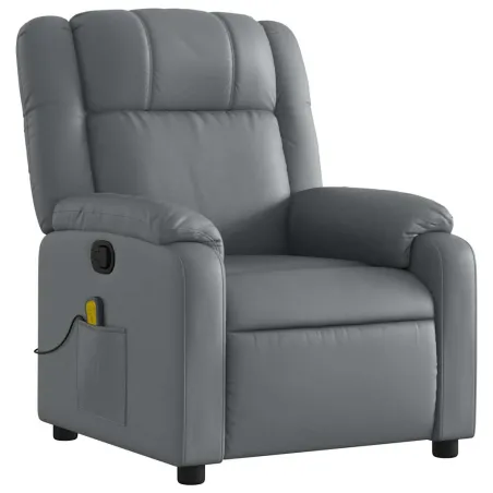 Fauteuil de massage inclinable gris similicuir