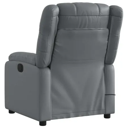 Fauteuil de massage inclinable gris similicuir