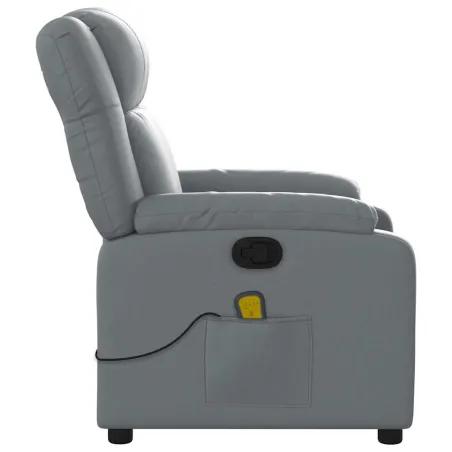 Fauteuil de massage inclinable gris similicuir