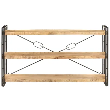 Bibliothèque à 3 niveaux 140x30x80 cm Bois de manguier massif 2