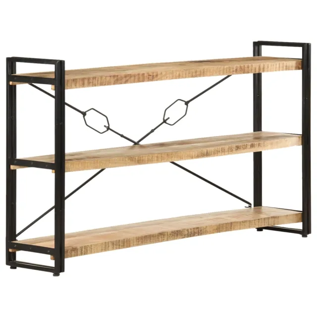 Bibliothèque à 3 niveaux 140x30x80 cm Bois de manguier massif