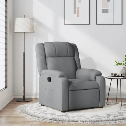 Fauteuil inclinable gris clair tissu