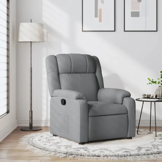 Fauteuil inclinable gris clair tissu