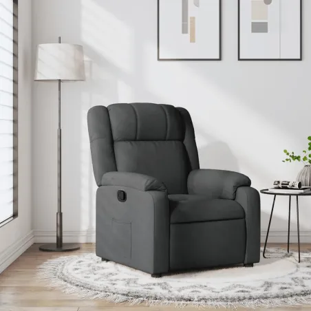 Fauteuil inclinable gris foncé tissu