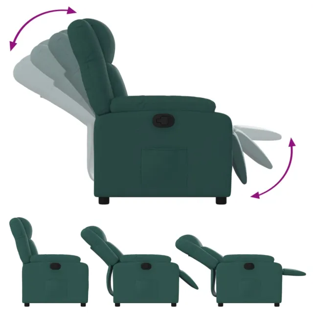 Fauteuil inclinable vert foncé tissu
