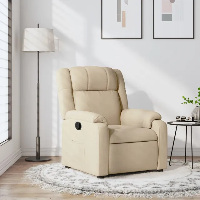Fauteuil inclinable crème tissu