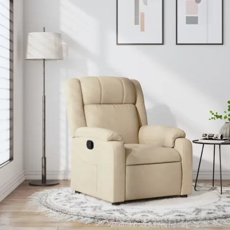 Fauteuil inclinable crème tissu